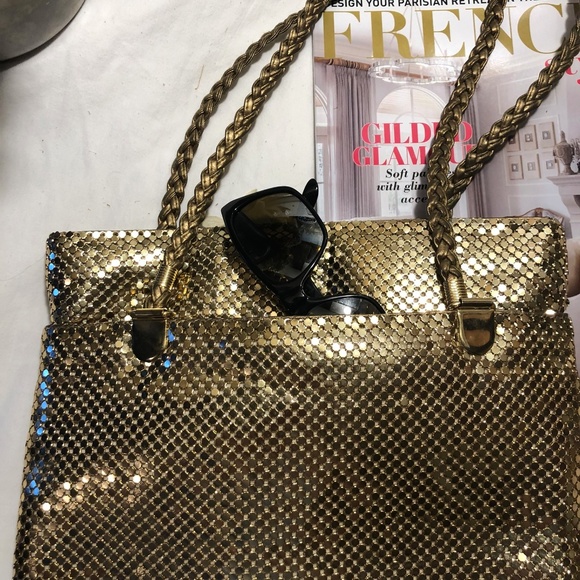 Bags by Marlo Vintage Gold Mesh shoulder bag,  Very large. Braided straps. 🤩 - Picture 1 of 9